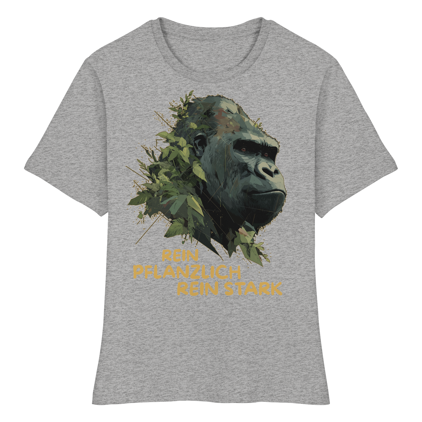 vegwear "Gorilla, rein pflanzlich rein stark" - eng geschnittenes Damen T-Shirt, bio vegan