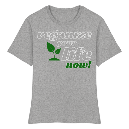 vegwear "veganize your life"  - eng geschnittenes Damen T-Shirt, bio, vegan, nachhaltig