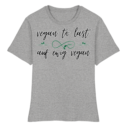 vegwear "vegan to last" - eng geschnittenes Damen T-Shirt, bio, vegan