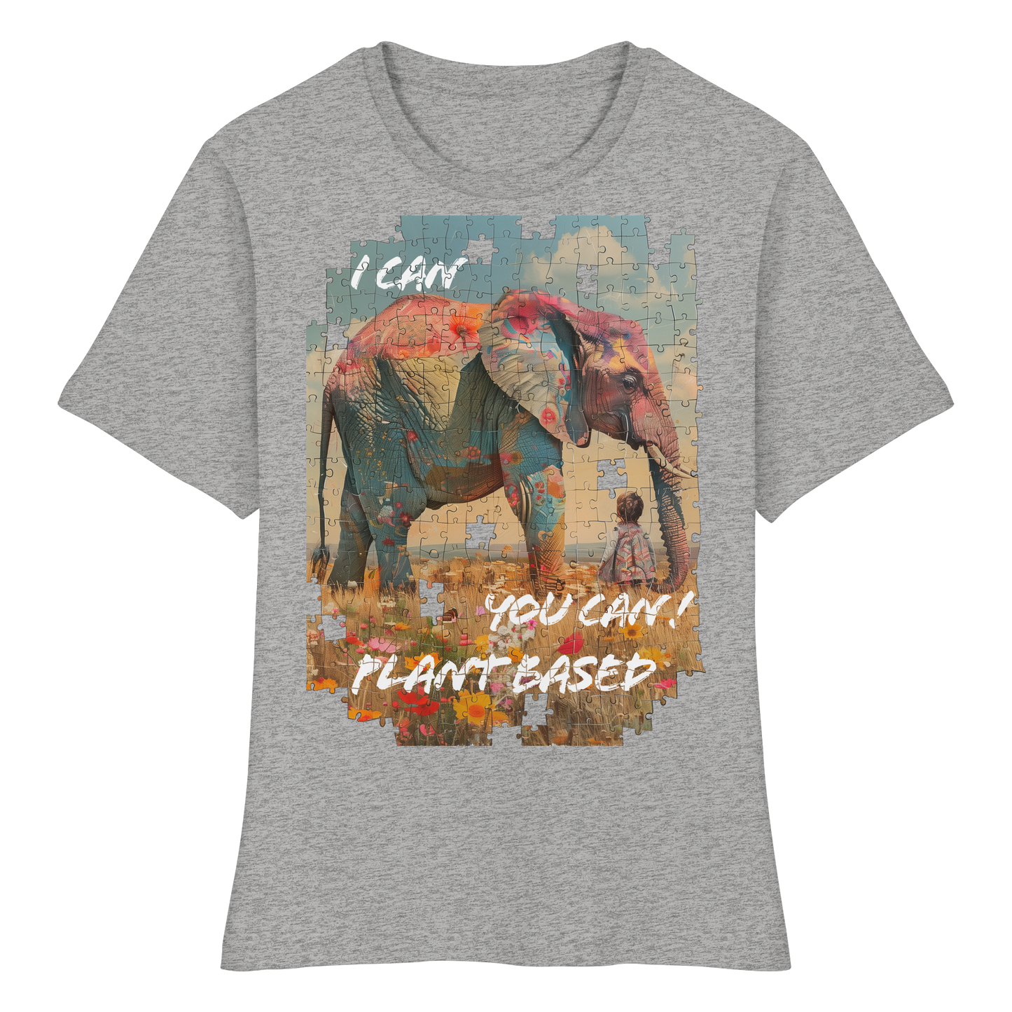 vegwear "I can you can"- eng geschnittenes Damen T-Shirt, bio, vegan