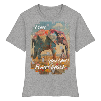 vegwear "I can you can"- eng geschnittenes Damen T-Shirt, bio, vegan