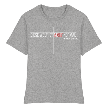 vegwear "Diese Welt ist nicht normal" - eng geschnittenes Damen Bio T-Shirt