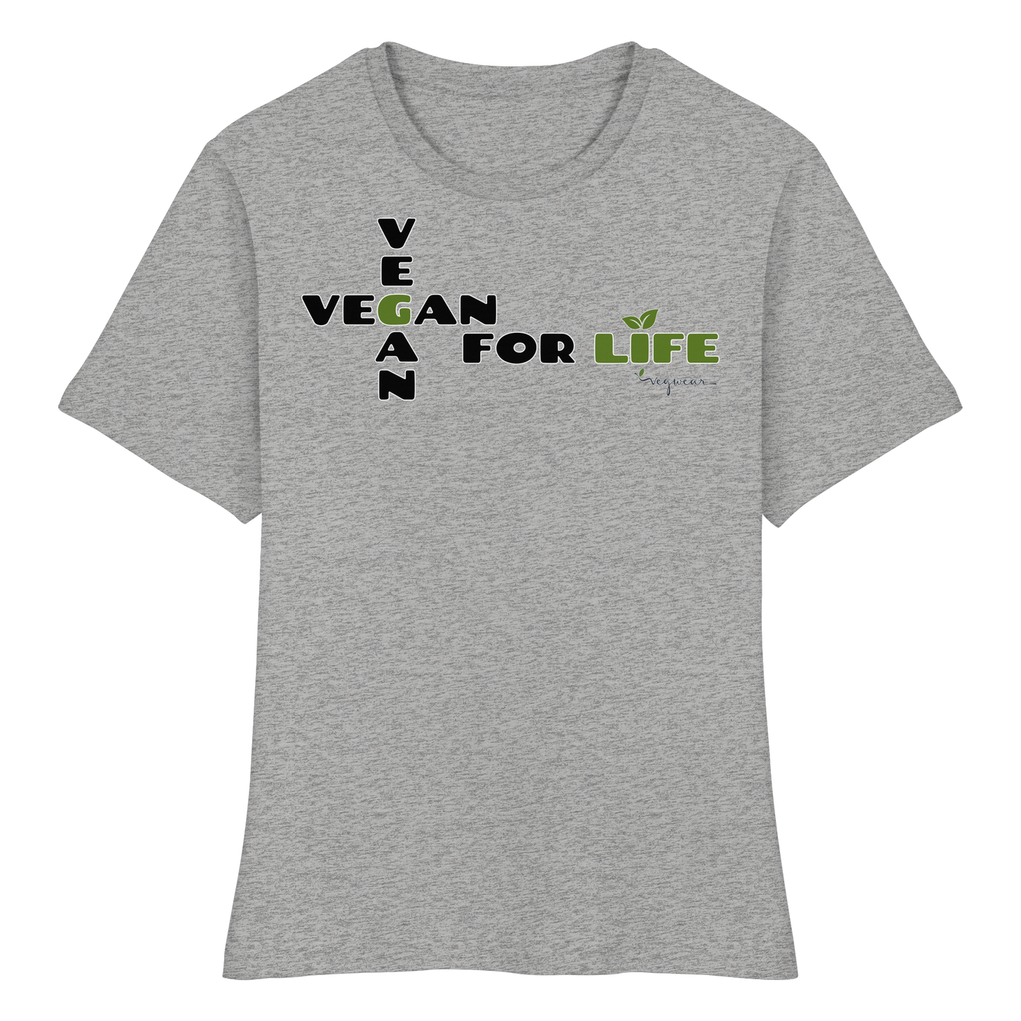 vegwear "vegan for life" - eng geschnittenes Damen T-Shirt, bio vegan fair