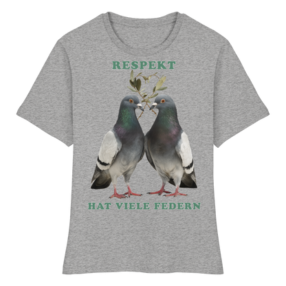 vegwear "Respekt hat viele Federn" - eng geschnittenes Damen T-Shirt