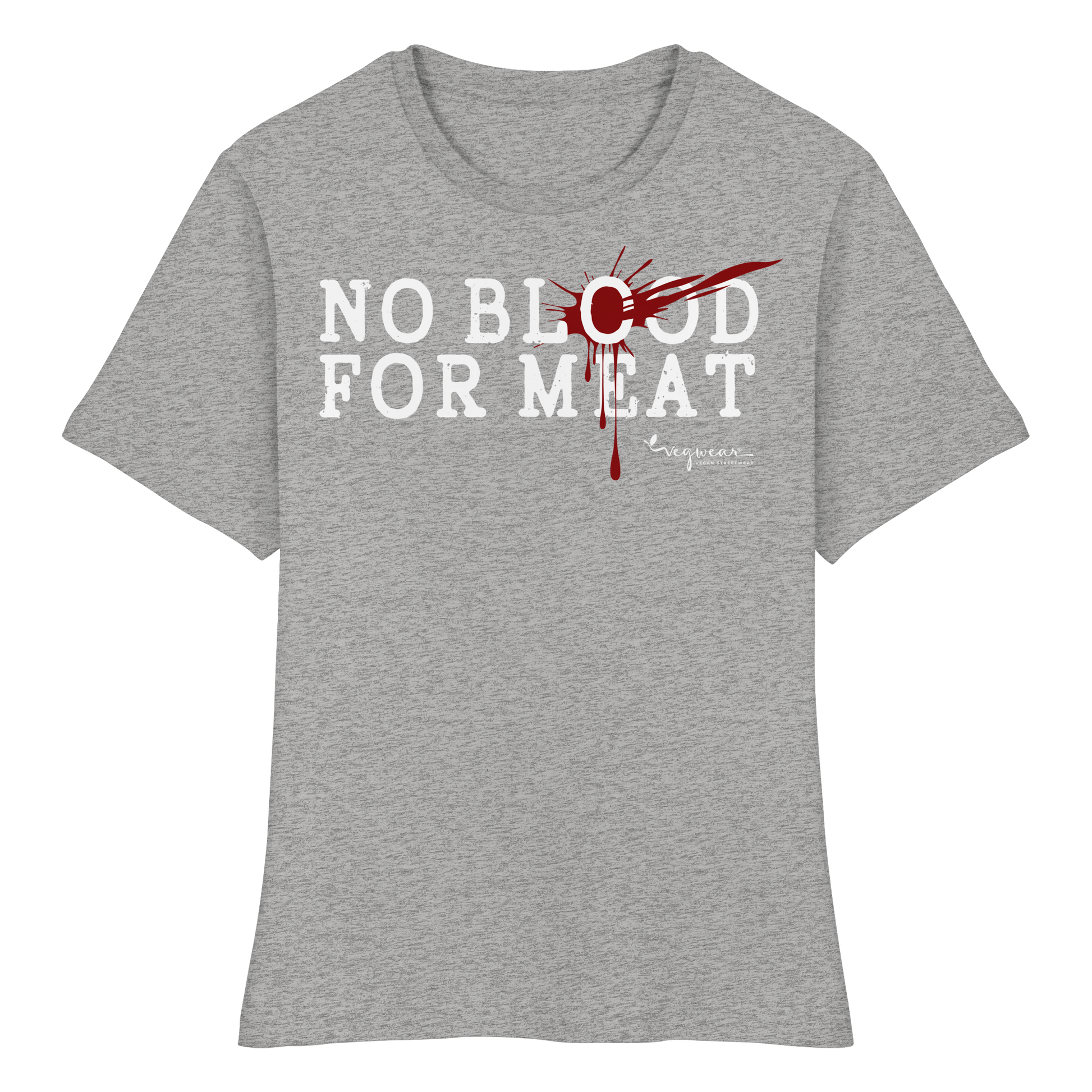 Kurzarm-T-Shirt für Damen: 'no blood for meat' T-Shirt | vegwear