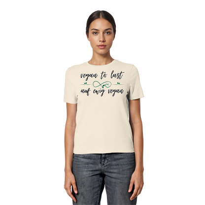 vegwear "vegan to last" - eng geschnittenes Damen T-Shirt, bio, vegan
