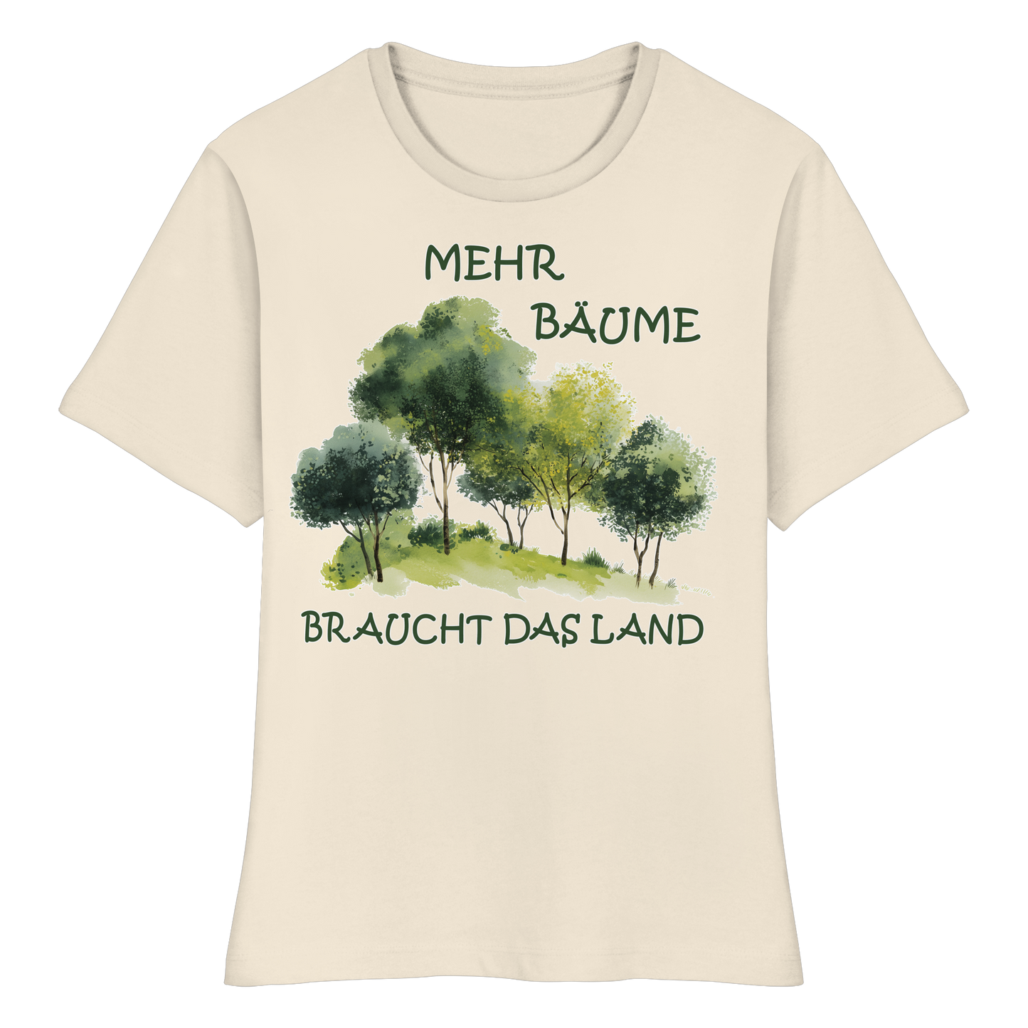 vegwear "mehr Bäume braucht das Land" - eng geschnittenes Damen Bio T-Shirt, vegan, fair, nachhaltig