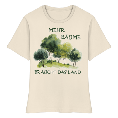 vegwear "mehr Bäume braucht das Land" - eng geschnittenes Damen Bio T-Shirt, vegan, fair, nachhaltig