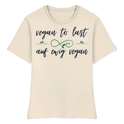 vegwear "vegan to last" - eng geschnittenes Damen T-Shirt, bio, vegan