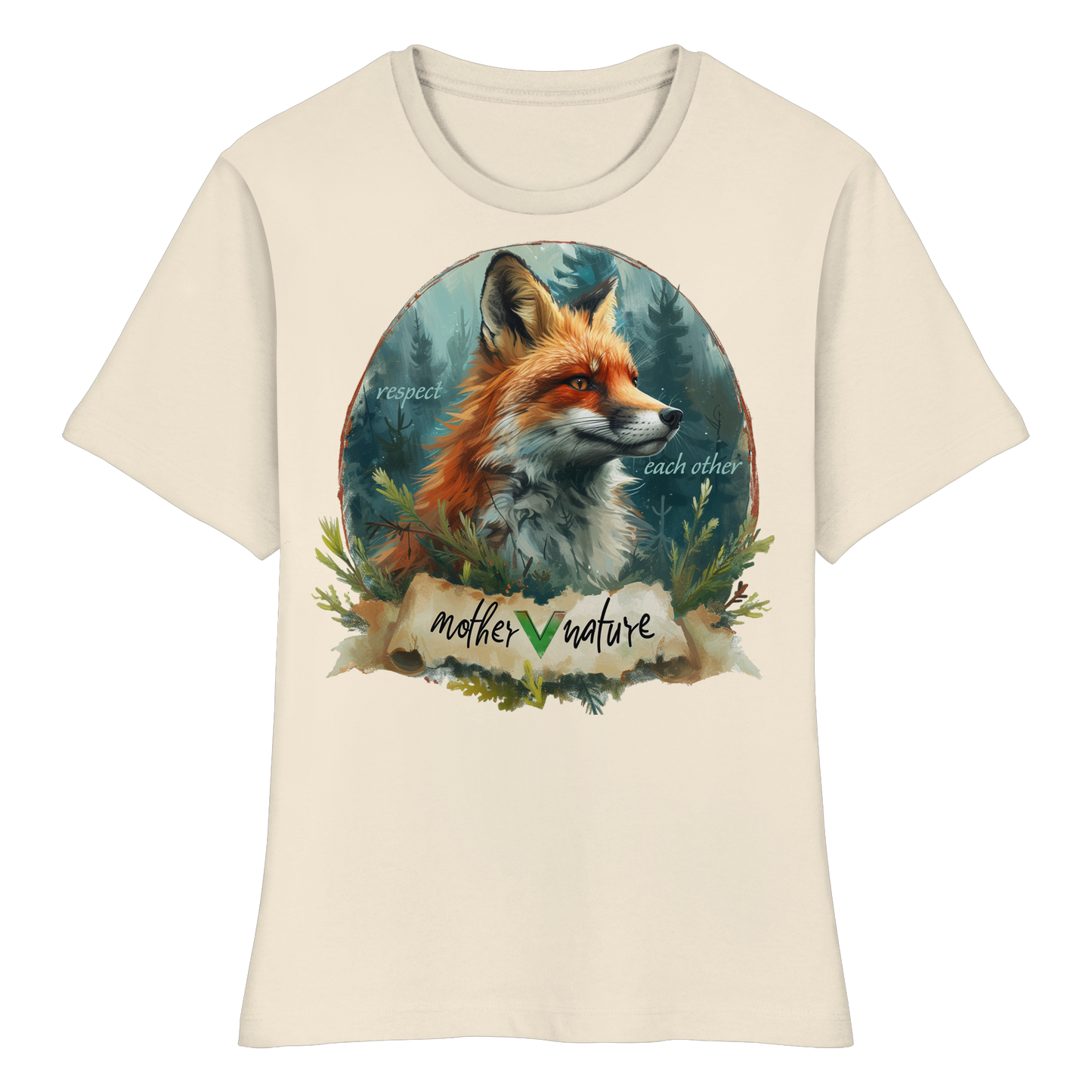 vegwear "respect each other" - eng geschnittenes Damen T-Shirt, bio, vegan