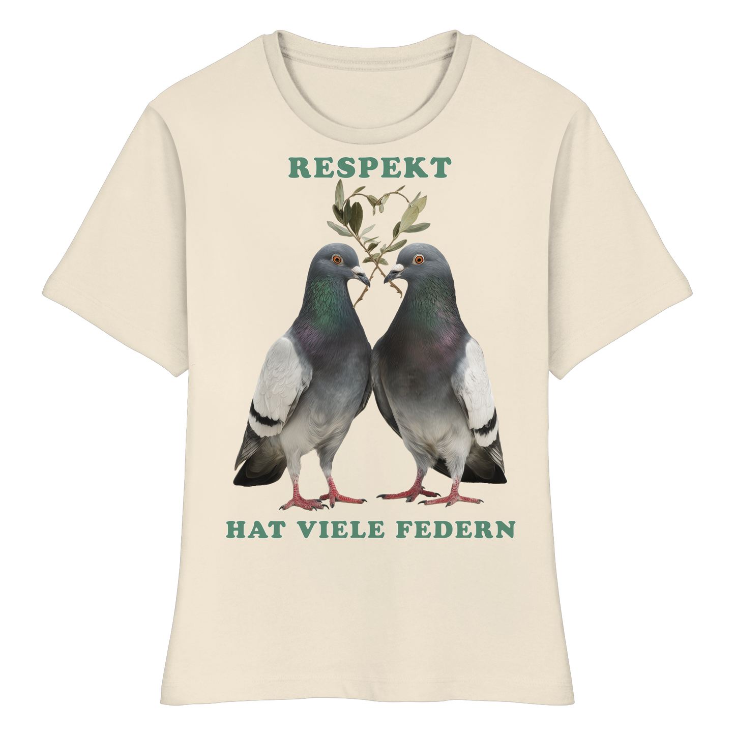 vegwear "Respekt hat viele Federn" - eng geschnittenes Damen T-Shirt