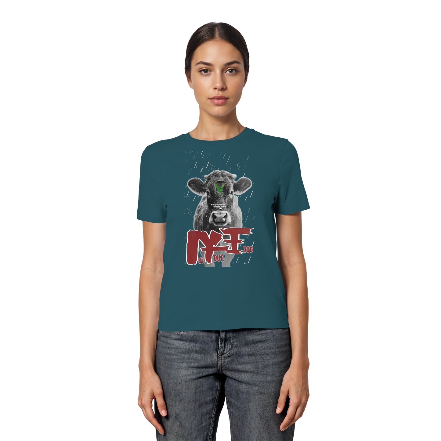vegwear "not your food" - eng geschnittenes Damen Bio T-Shirt, vegan, fair