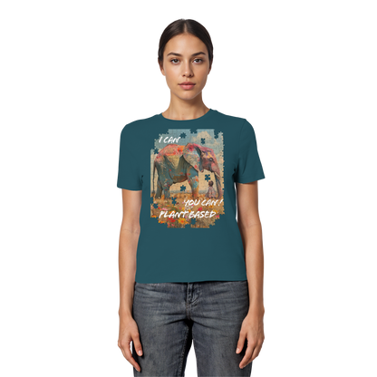 vegwear "I can you can"- eng geschnittenes Damen T-Shirt, bio, vegan