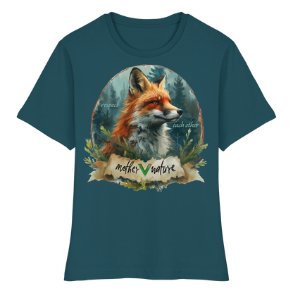 vegwear "respect each other" - eng geschnittenes Damen T-Shirt, bio, vegan