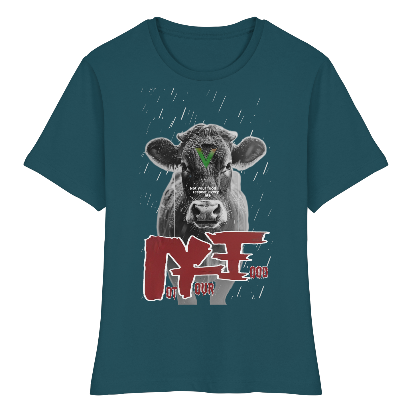 vegwear "not your food" - eng geschnittenes Damen Bio T-Shirt, vegan, fair