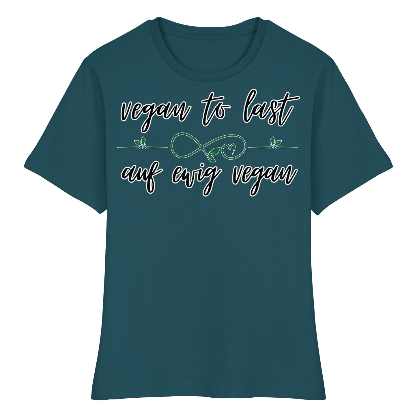 vegwear "vegan to last" - eng geschnittenes Damen T-Shirt, bio, vegan