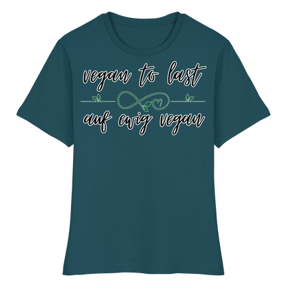 vegwear "vegan to last" - eng geschnittenes Damen T-Shirt, bio, vegan