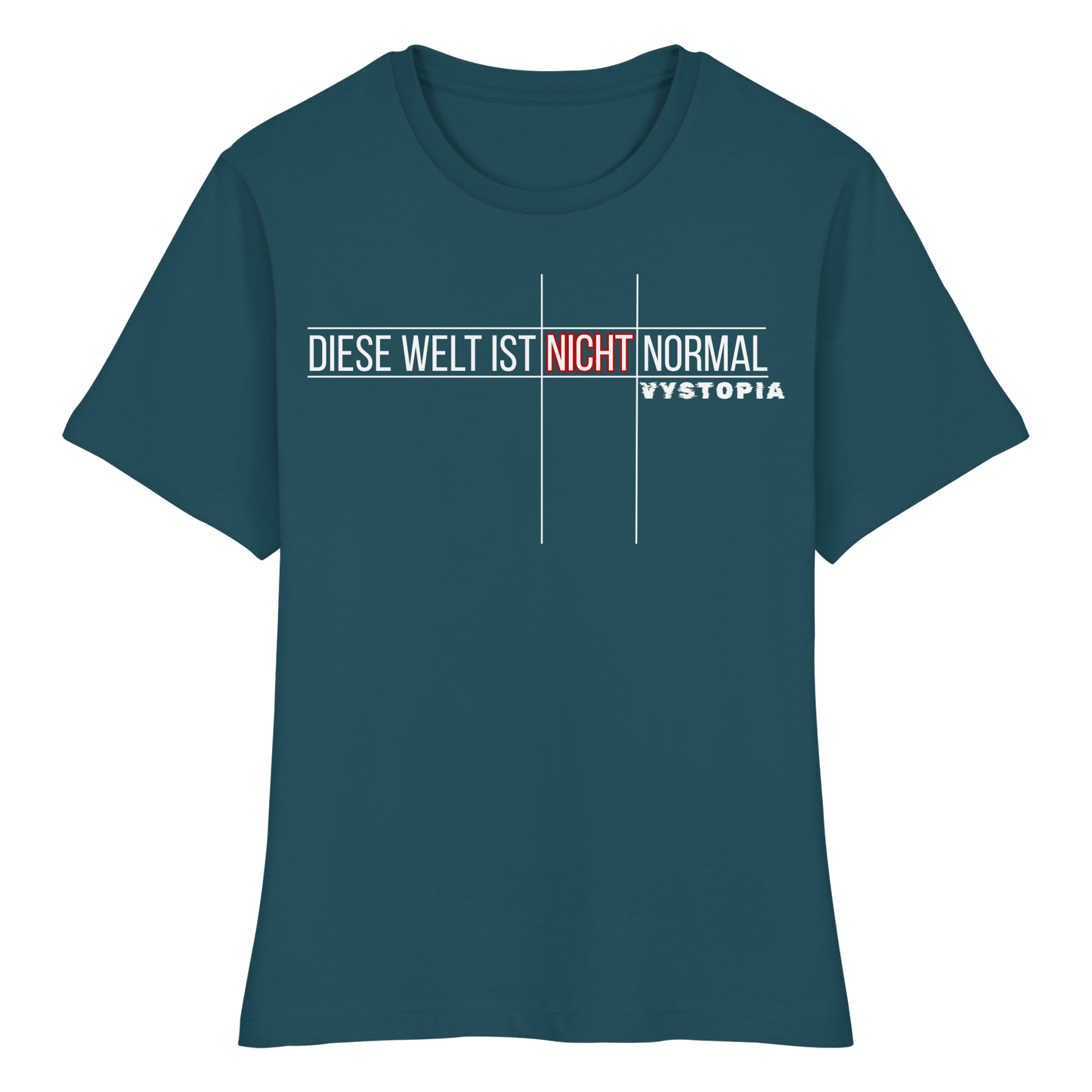 vegwear "Diese Welt ist nicht normal" - eng geschnittenes Damen Bio T-Shirt