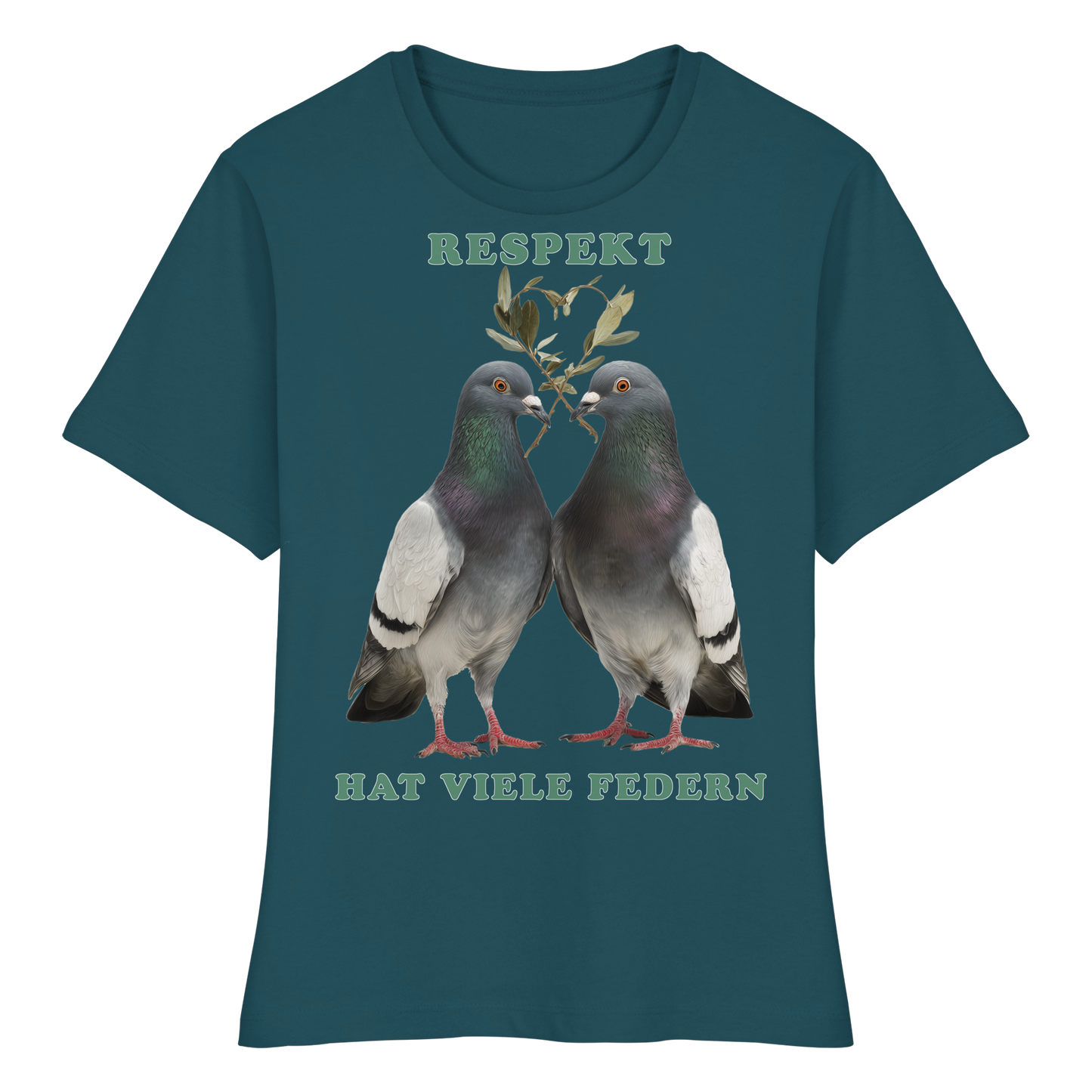 vegwear "Respekt hat viele Federn" - eng geschnittenes Damen T-Shirt