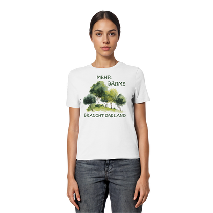 vegwear "mehr Bäume braucht das Land" - eng geschnittenes Damen Bio T-Shirt, vegan, fair, nachhaltig