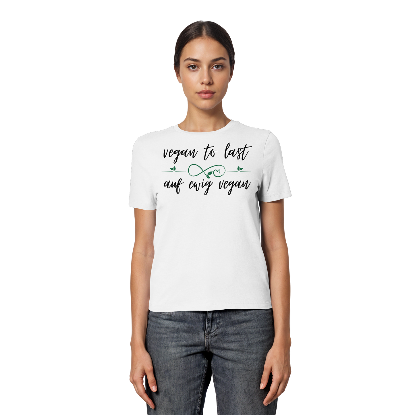 vegwear "vegan to last" - eng geschnittenes Damen T-Shirt, bio, vegan