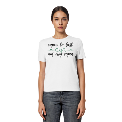 vegwear "vegan to last" - eng geschnittenes Damen T-Shirt, bio, vegan