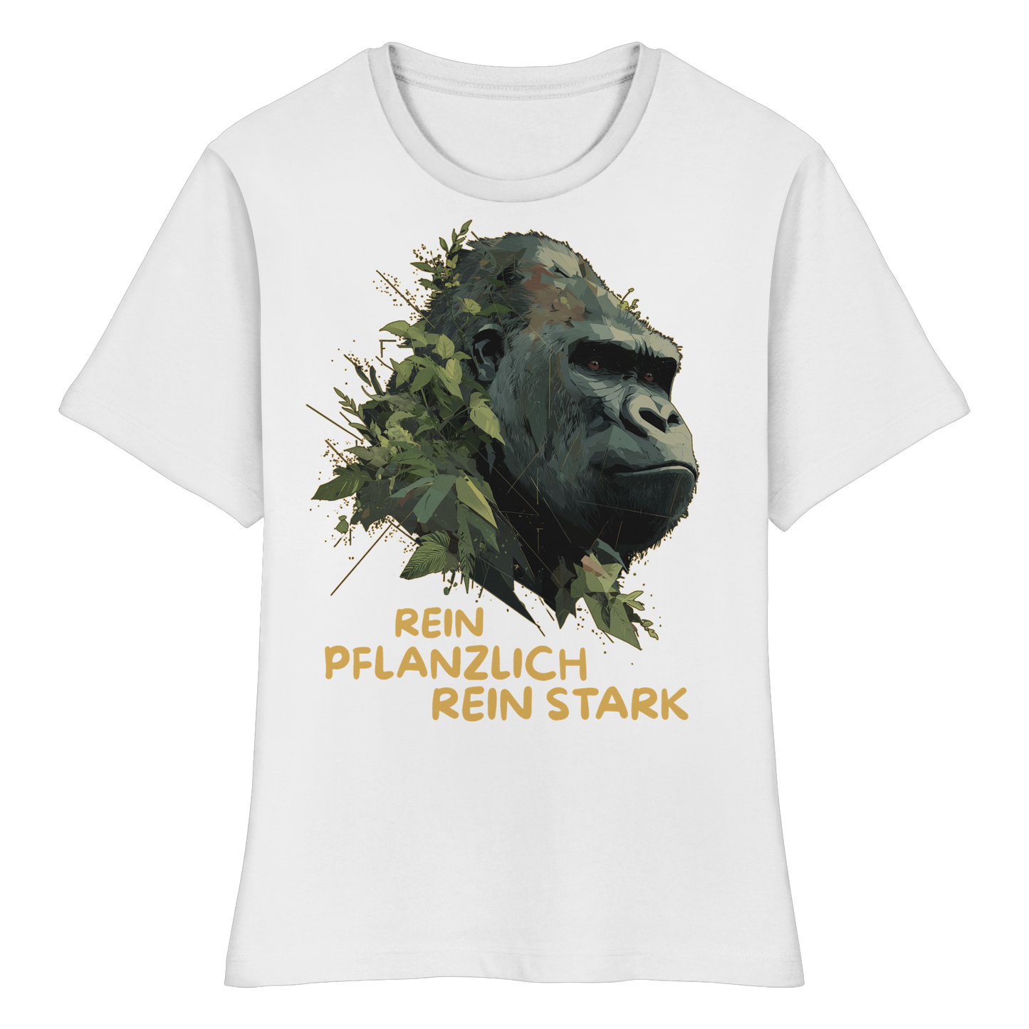 vegwear "Gorilla, rein pflanzlich rein stark" - eng geschnittenes Damen T-Shirt, bio vegan