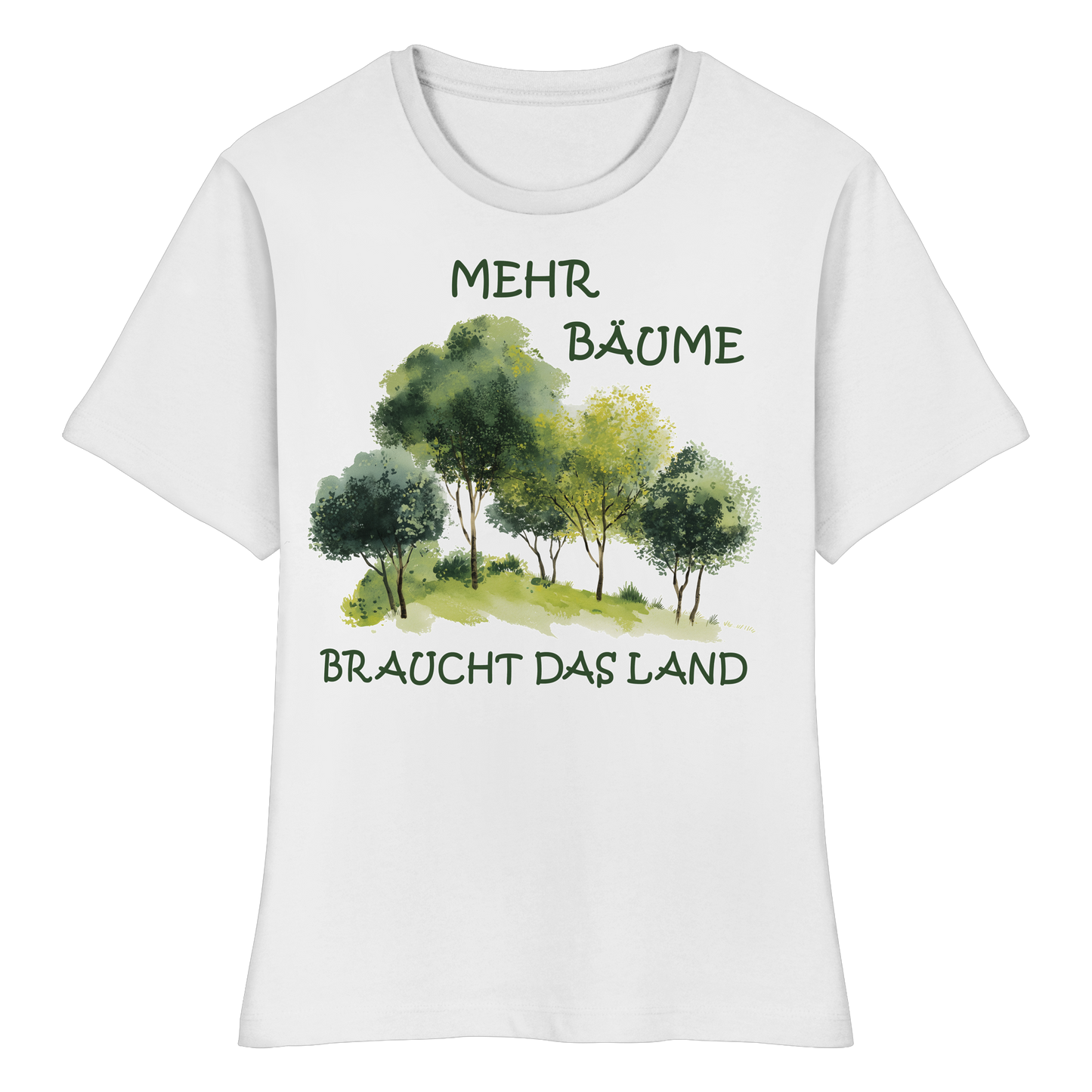 vegwear "mehr Bäume braucht das Land" - eng geschnittenes Damen Bio T-Shirt, vegan, fair, nachhaltig