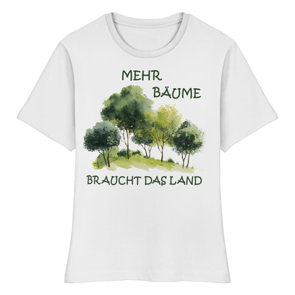vegwear "mehr Bäume braucht das Land" - eng geschnittenes Damen Bio T-Shirt, vegan, fair, nachhaltig