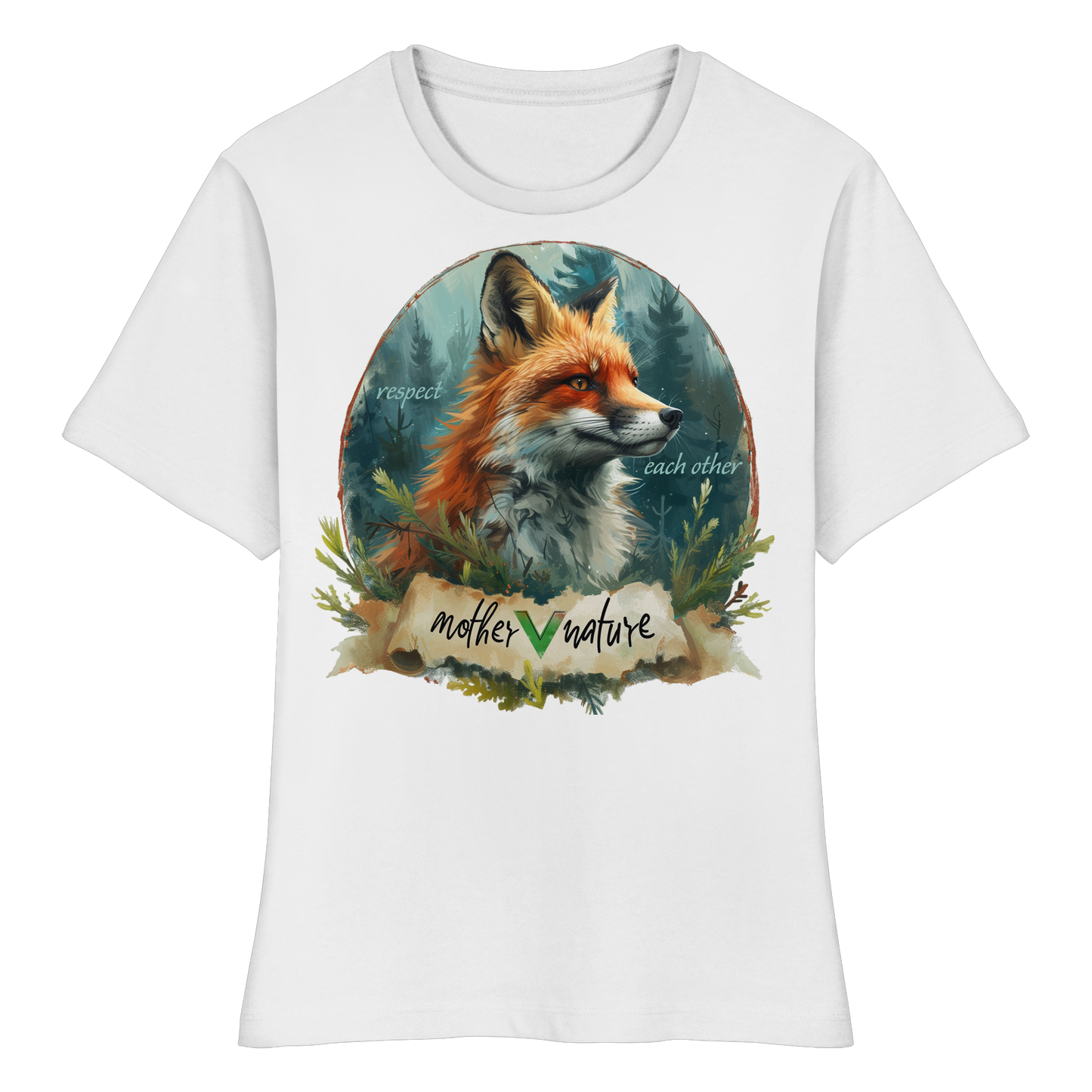 vegwear "respect each other" - eng geschnittenes Damen T-Shirt, bio, vegan