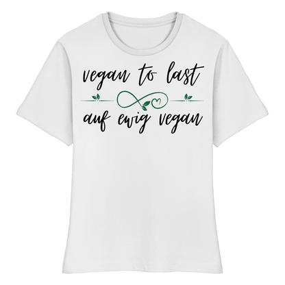 vegwear "vegan to last" - eng geschnittenes Damen T-Shirt, bio, vegan