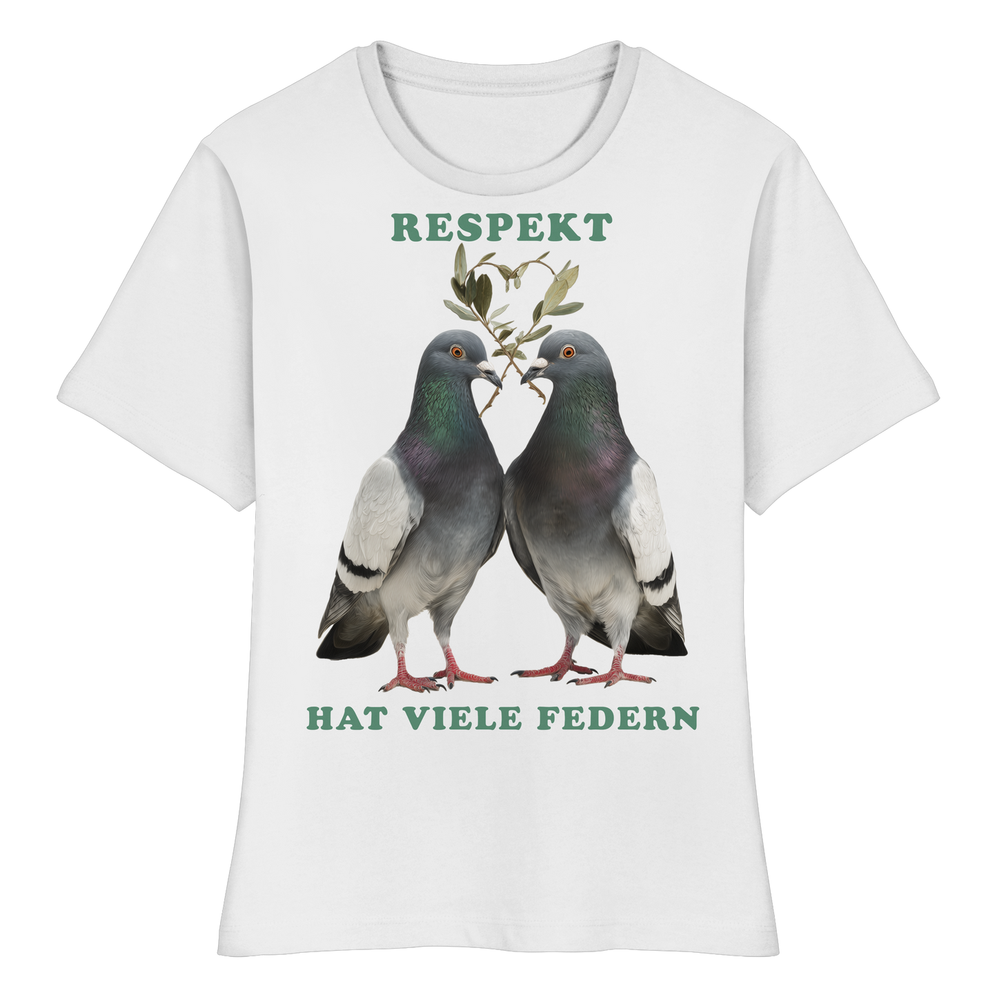 vegwear "Respekt hat viele Federn" - eng geschnittenes Damen T-Shirt