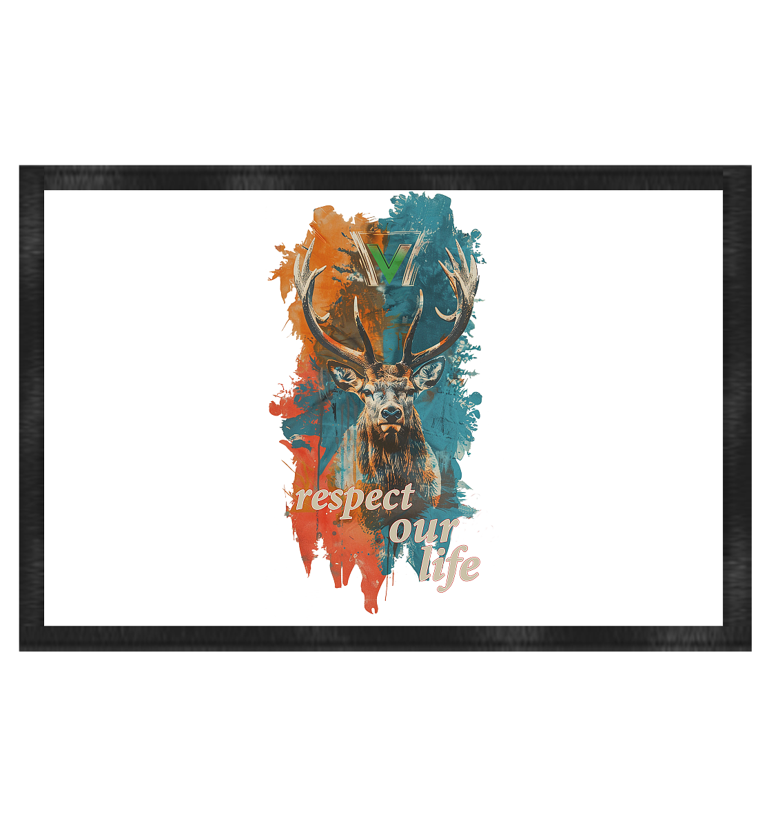 vegwear "respect our life - Hirsch" - Fußmatte 60x40cm