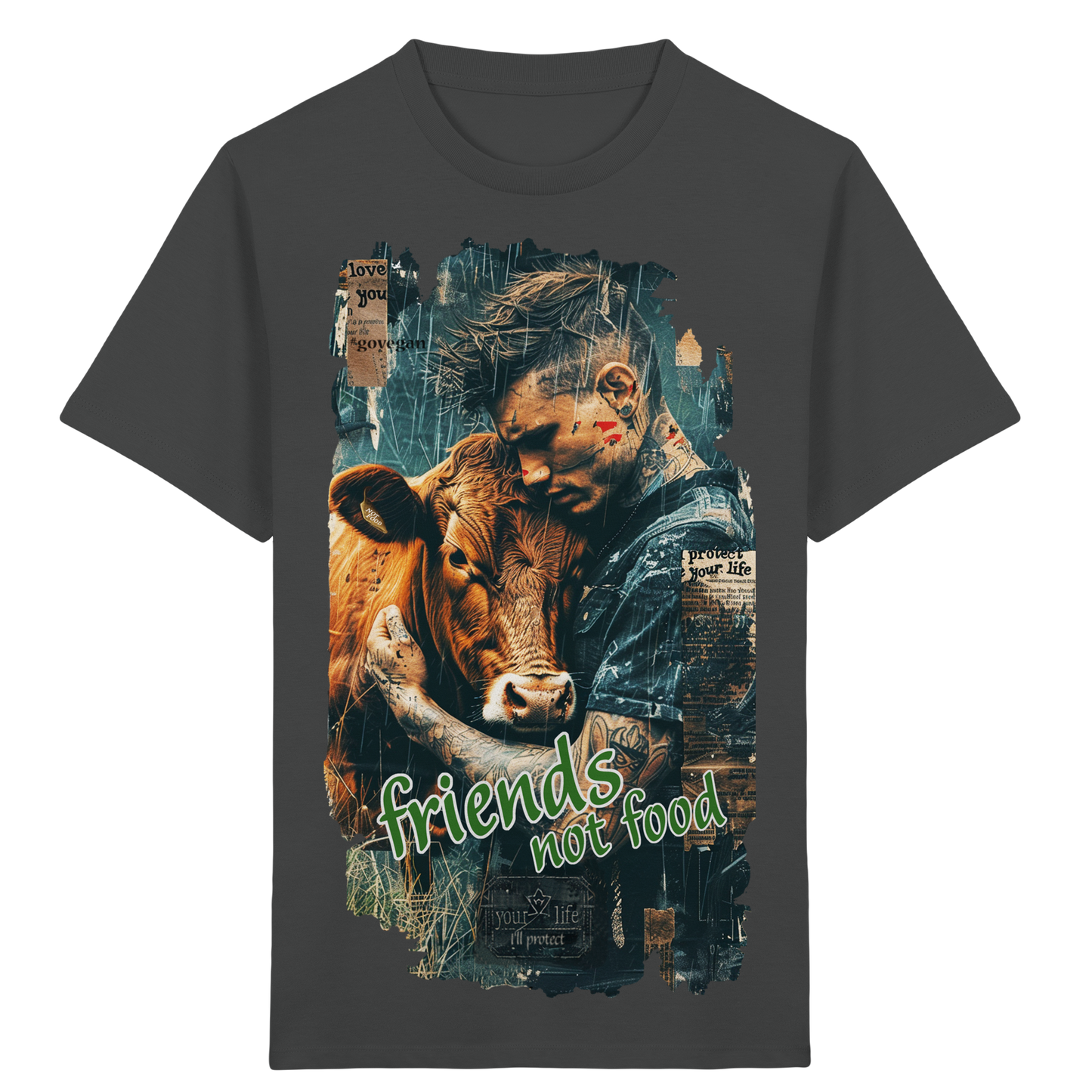 vegwear "friends not food" - unisex Kids bio T-Shirt, vegan, fair