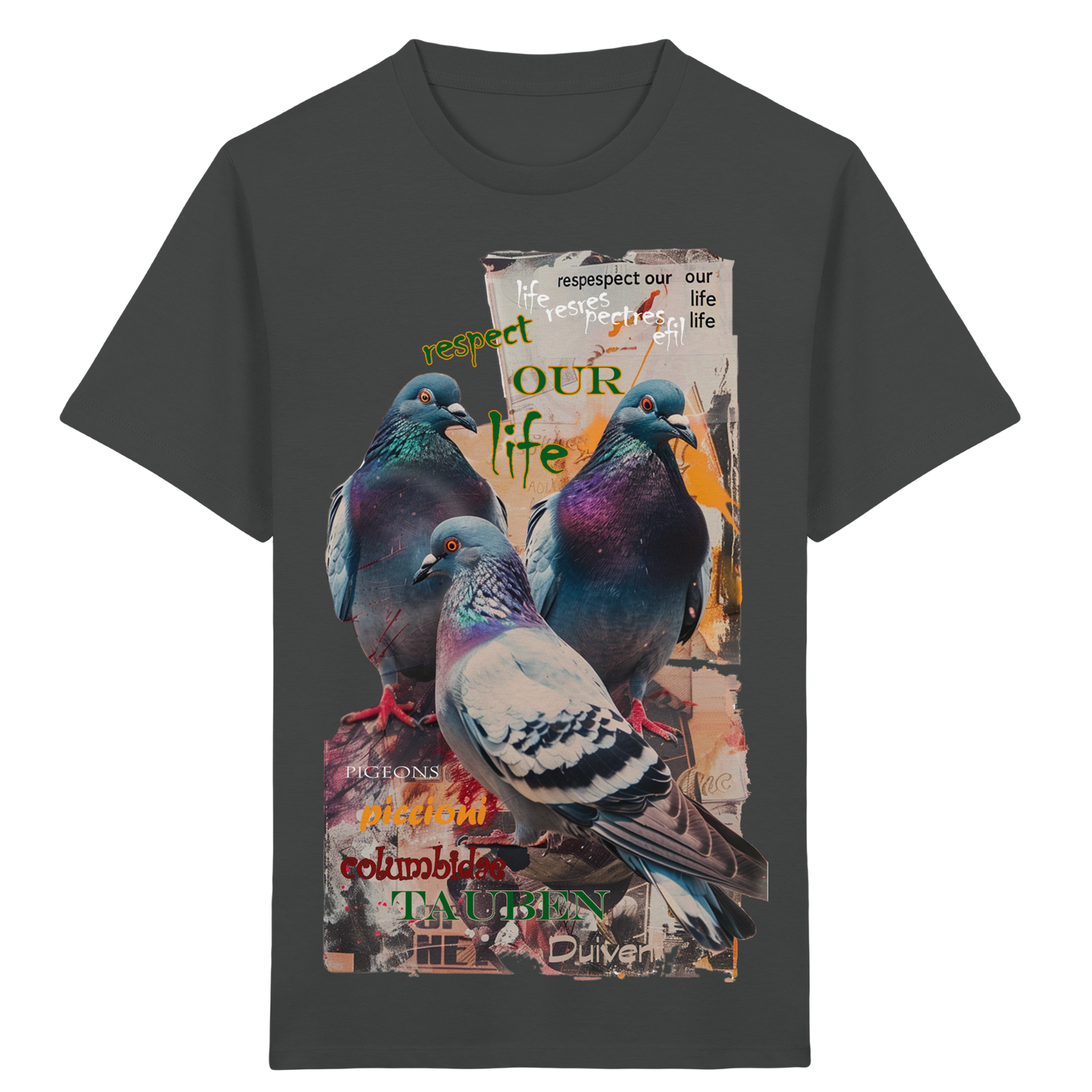 vegwear "respect our life - Tauben" - unisex Kinder Bio T-Shirt