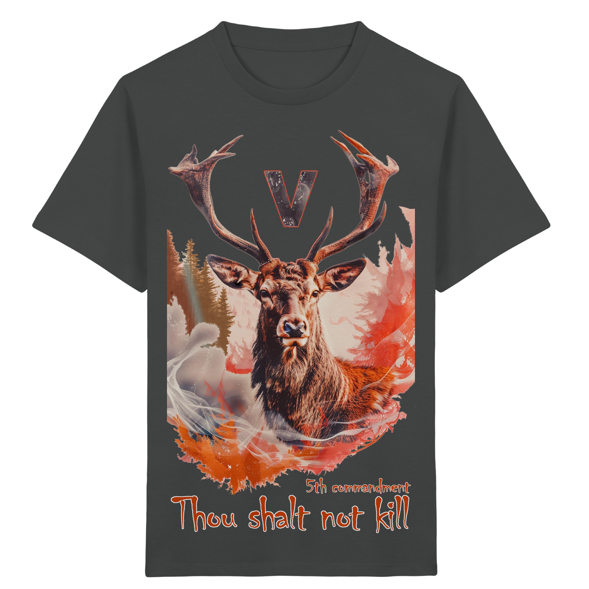 unisex Kids Bio T-Shirt: 'thou shalt not kill 5th' | vegwear 