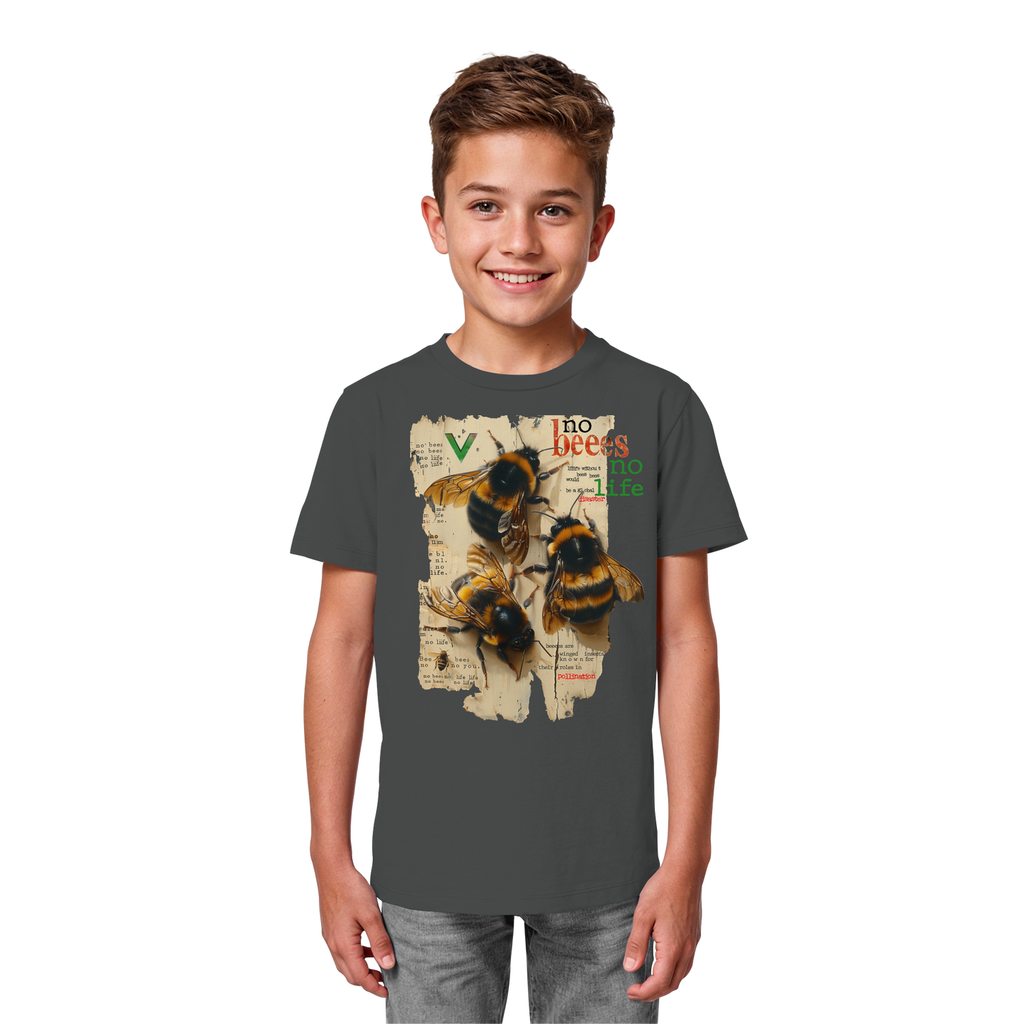 vegwear "no bees no life" - Kinder bio T-Shirt