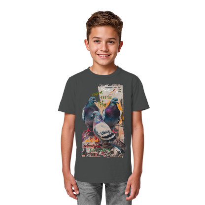 vegwear "respect our life - Tauben" - unisex Kinder Bio T-Shirt