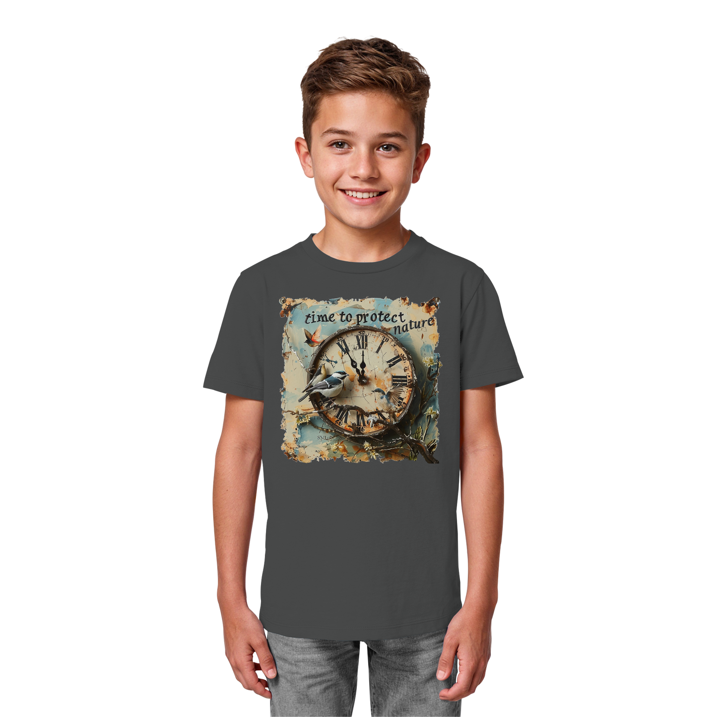 vegwear "time to protect nature" - unisex Kinder T-Shirt, nachhaltige Mode