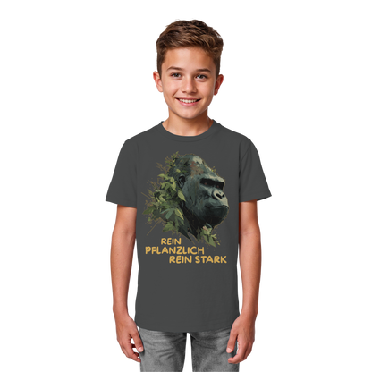 vegwear "Gorilla, rein pflanzlich rein stark" - unisex Kids T-Shirt, bio vegan