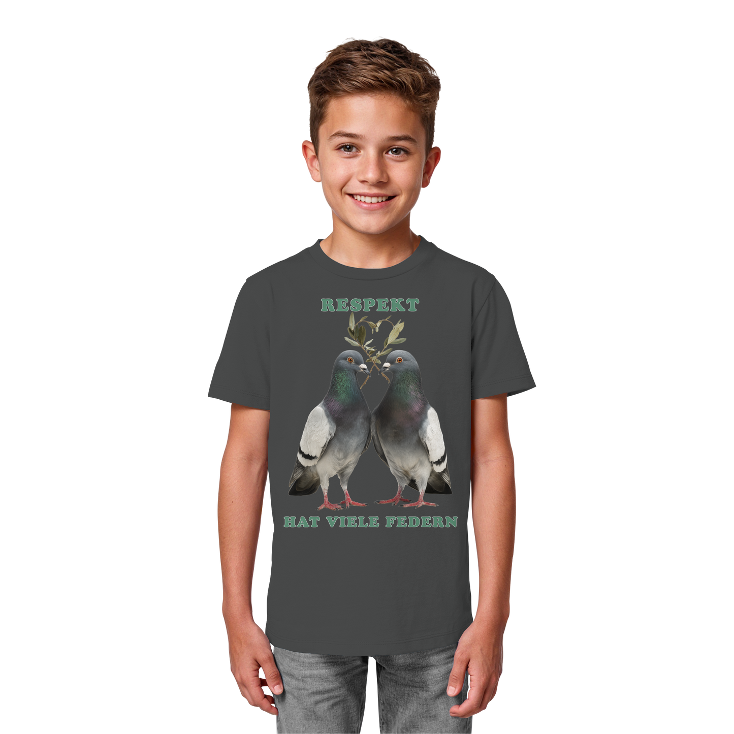 vegwear "Respekt hat viele Federn" - unisex Bio Kids Shirt