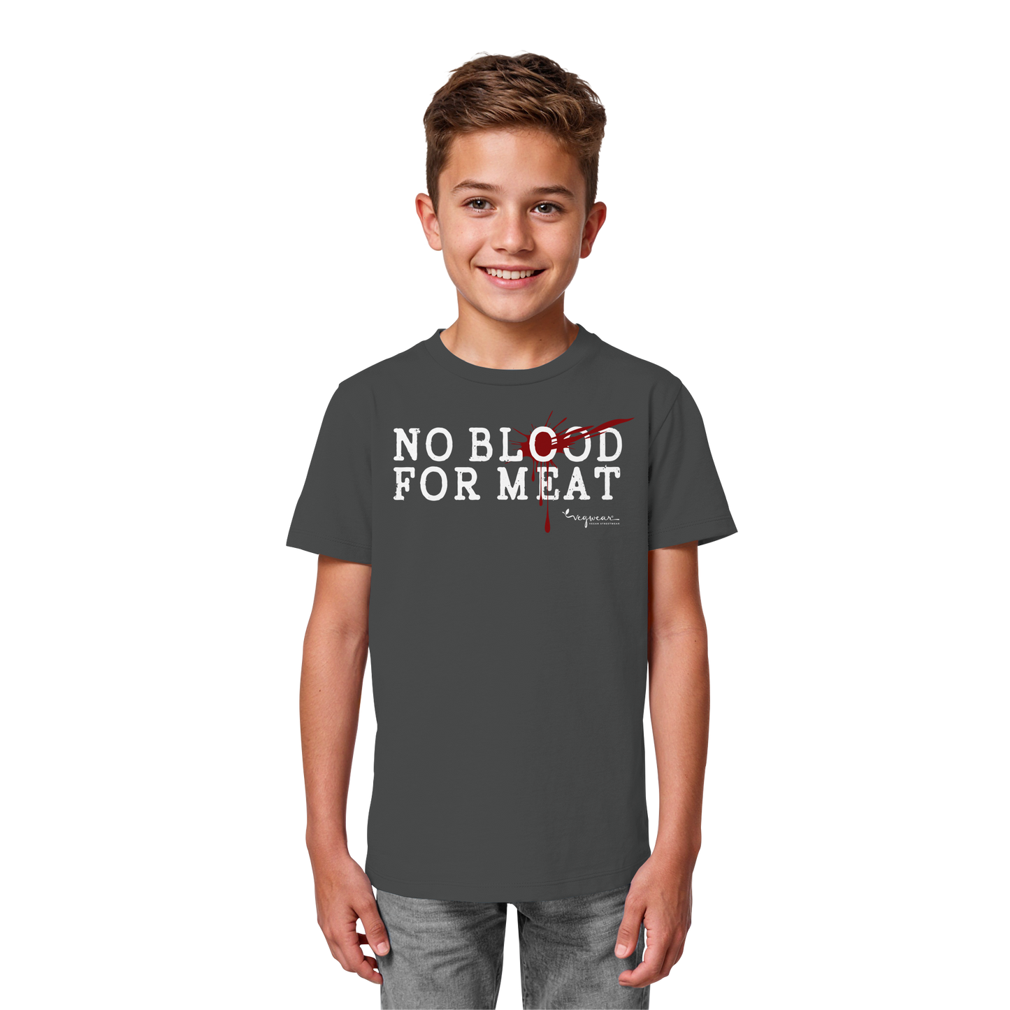 Bio-T-Shirt für Kinder: "no blood for meat" Bio-T-Shirt | vegwear