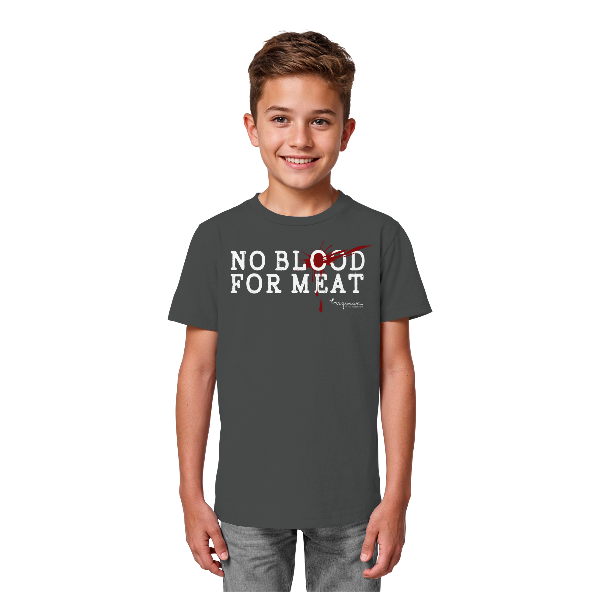 Bio-T-Shirt für Kinder: "no blood for meat" Bio-T-Shirt | vegwear