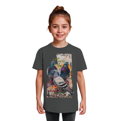vegwear "respect our life - Tauben" - unisex Kinder Bio T-Shirt