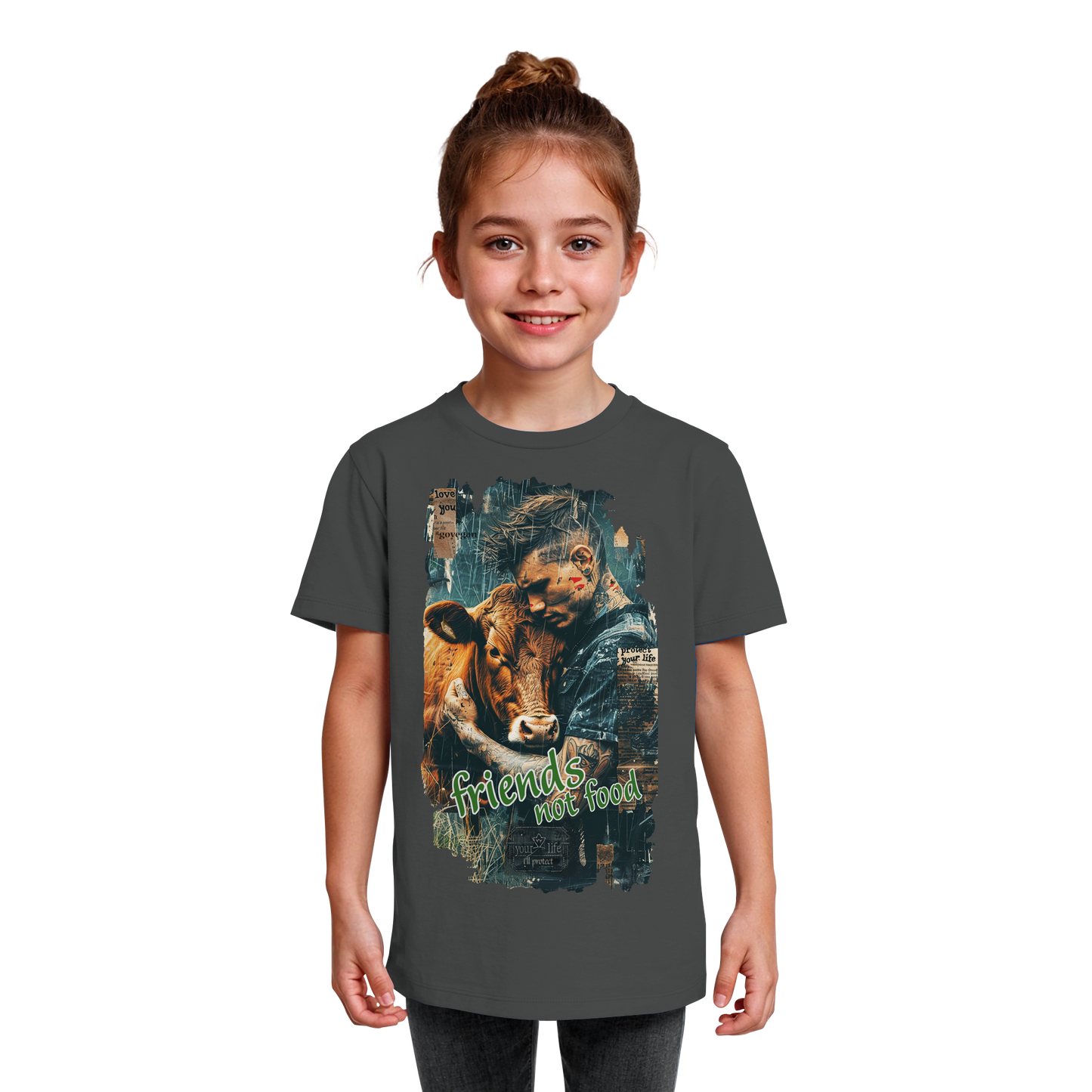 vegwear "friends not food" - unisex Kids bio T-Shirt, vegan, fair