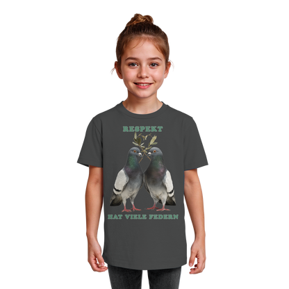 vegwear "Respekt hat viele Federn" - unisex Bio Kids Shirt