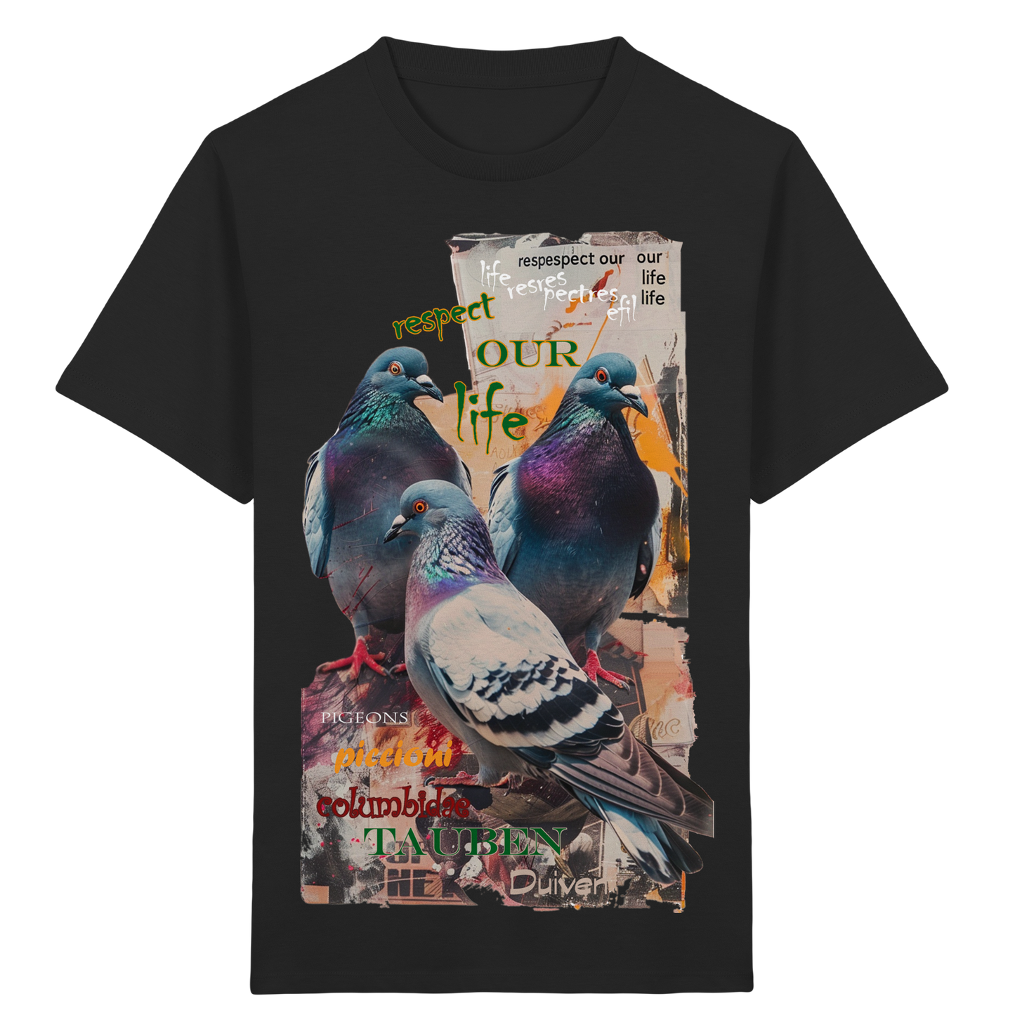 vegwear "respect our life - Tauben" - unisex Kinder Bio T-Shirt