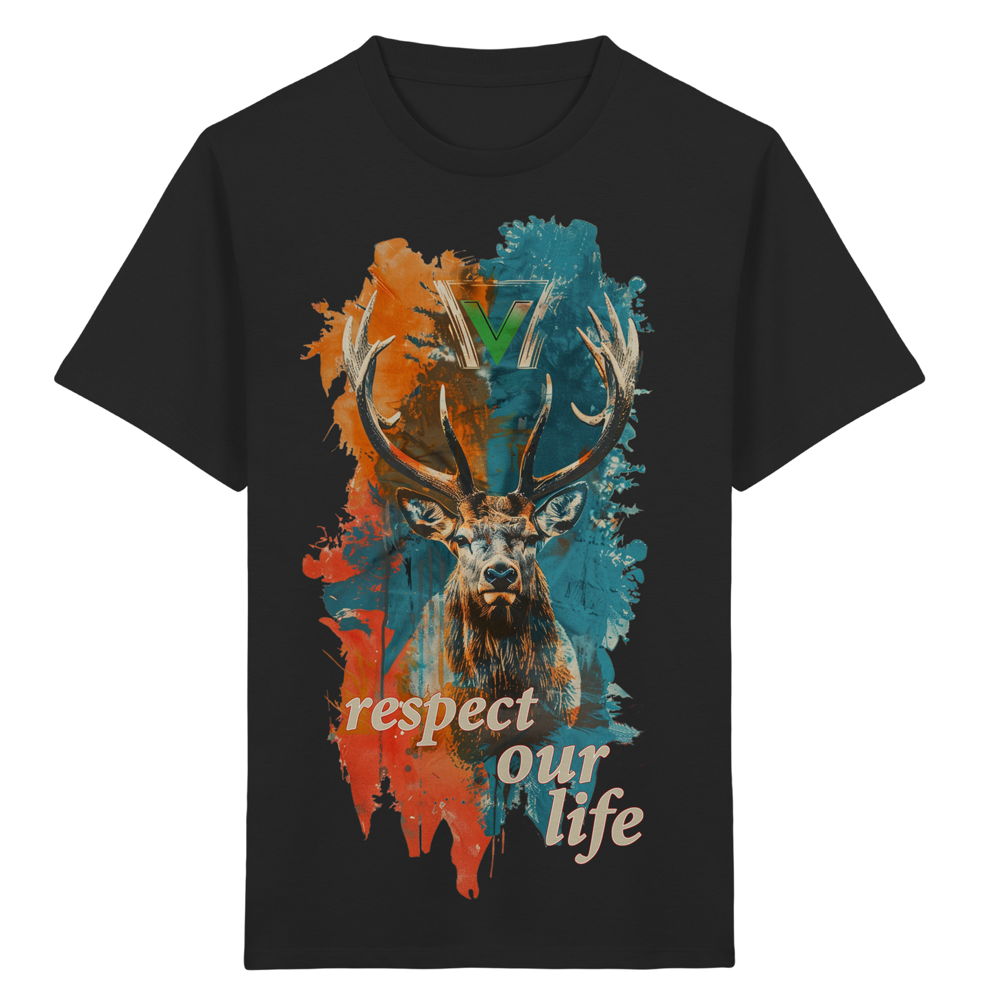 vegwear "respect our life - Hirsch" - unisex Kids T-Shirt, bio, vegan, fair