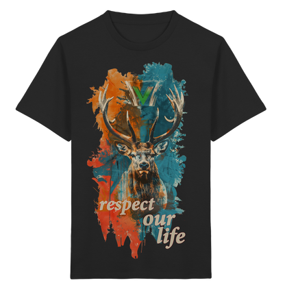 vegwear "respect our life - Hirsch" - unisex Kids T-Shirt, bio, vegan, fair