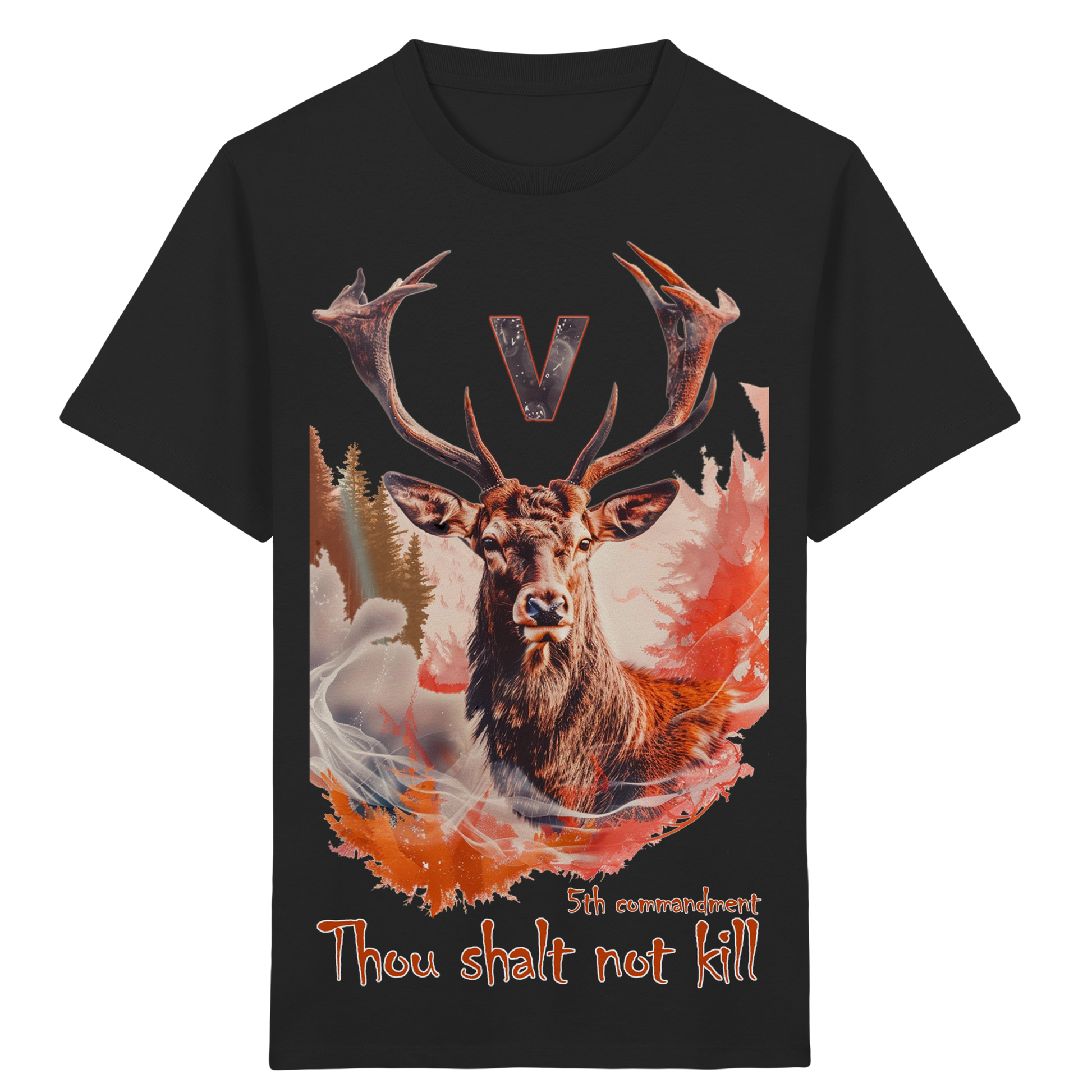unisex Kids Bio T-Shirt: 'thou shalt not kill 5th' | vegwear 